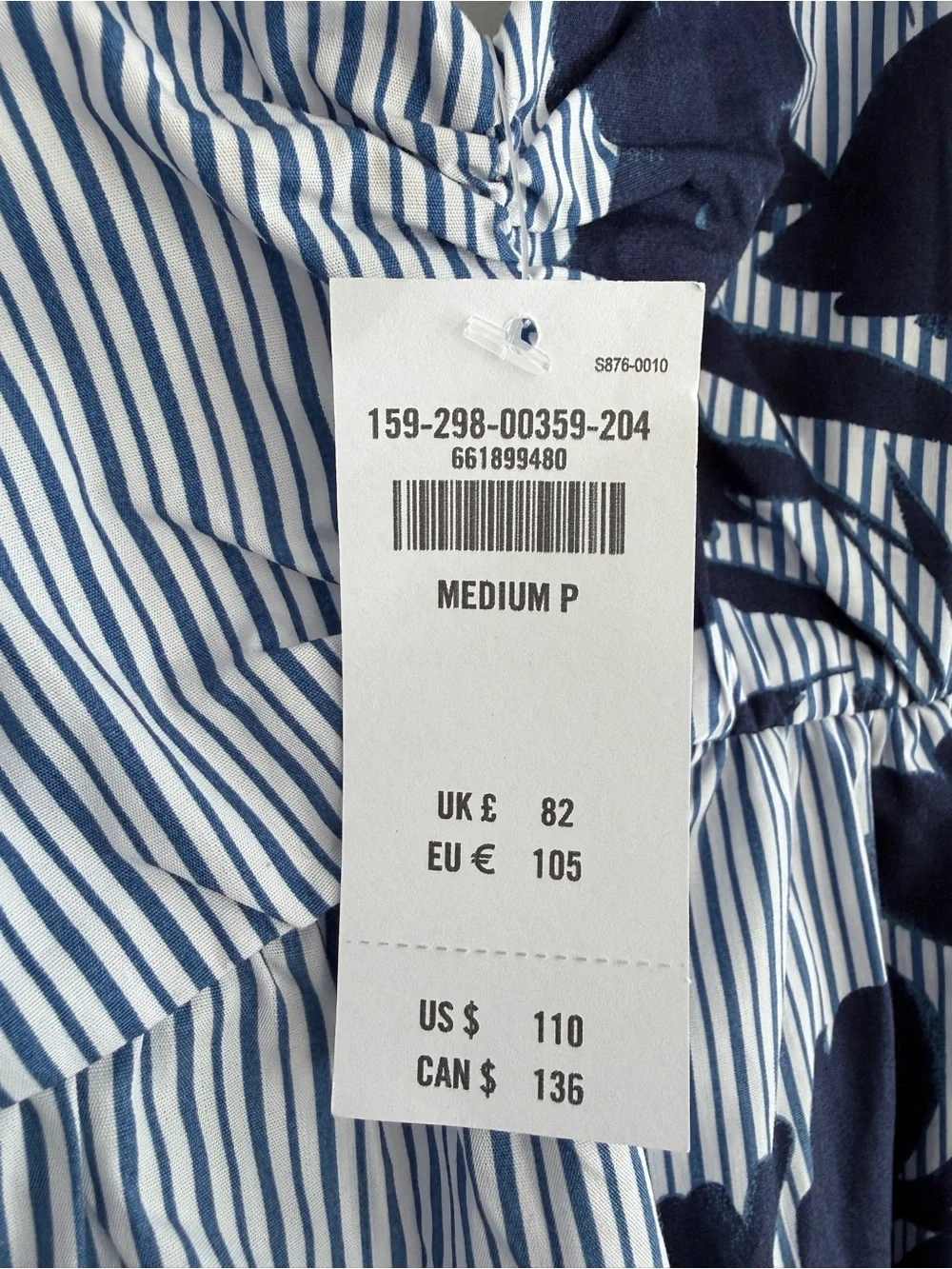 Abercrombie & Fitch Sweetheart Babydoll Maxi Dress Blue Floral Stripe NWT M P